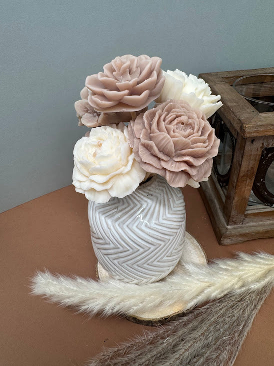 Bouquet Fleurs de cire parfumé "ELEGANT"