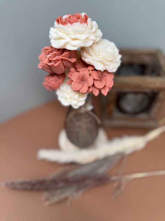 Bouquet Fleurs de cires "CHALEUREUX"