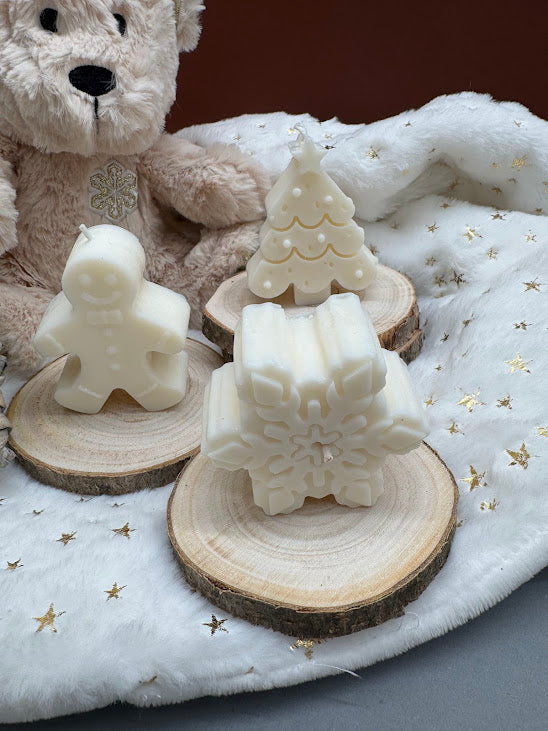 Ensemble 3 bougies Noël