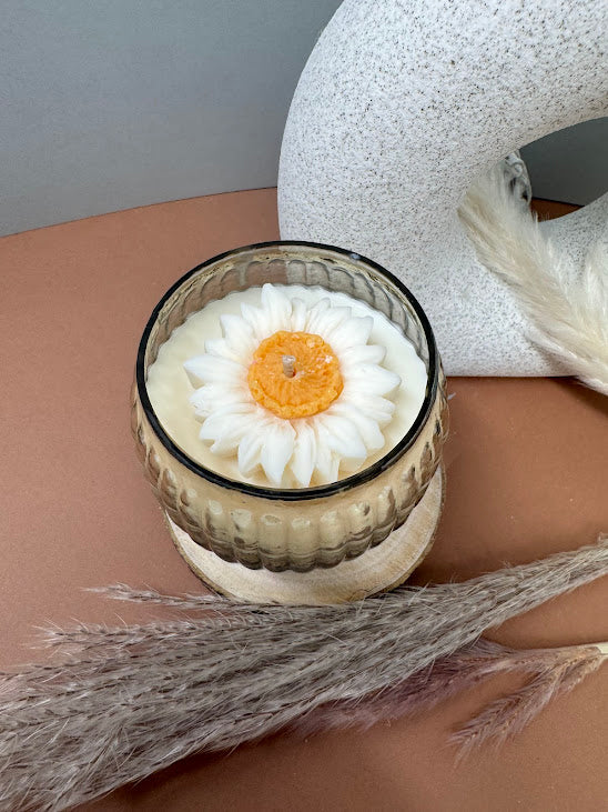 Bougie upcyclés "Fleur de Tournesol"