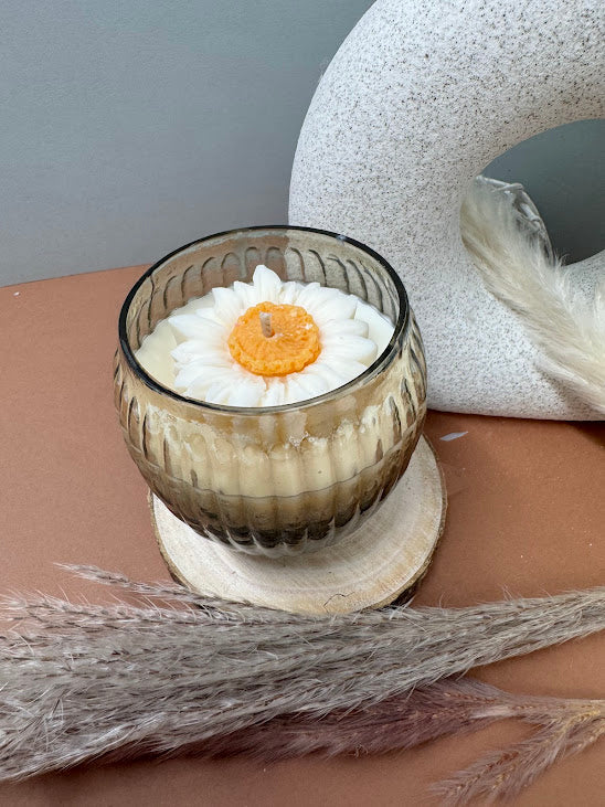 Bougie upcyclés "Fleur de Tournesol"